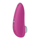 Close up of Womanizer STARLET 3 with button, featuring intensity levels and pleasure air technology