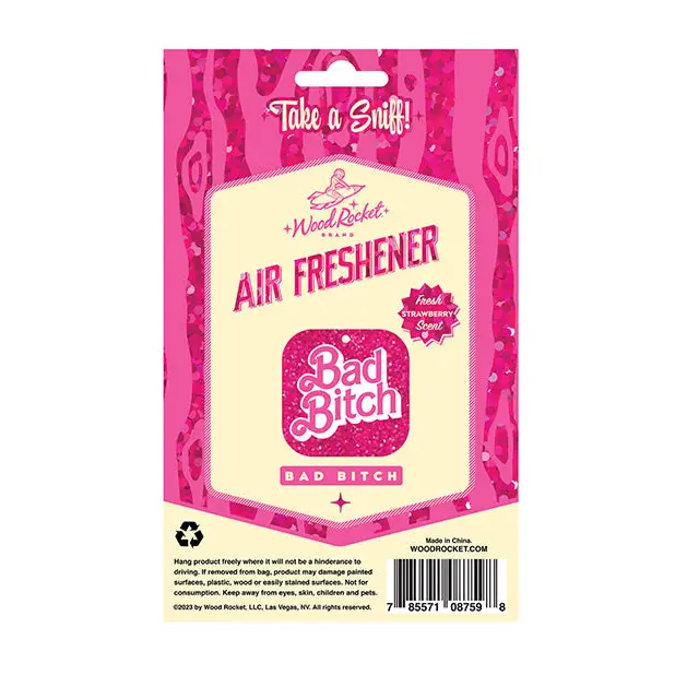 Wood Rocket Bad Bitch Air Freshener - Strawberry - Novelties