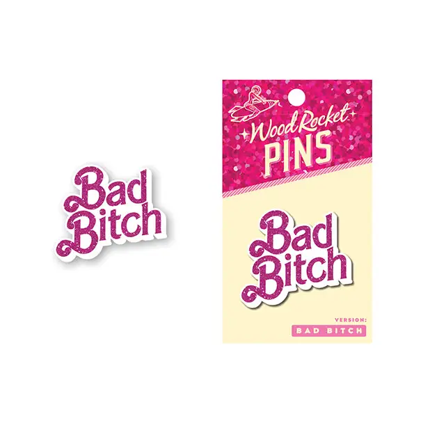 Wood Rocket Bad Bitch Enamel Pin - Novelties