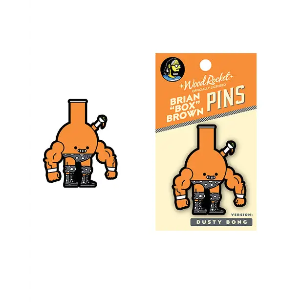 Wood Rocket Box Brown: Dusty Bong Enamel Pin - Novelties