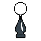 Wood Rocket Butt Plug Keychain: Stylized chess bishop piece design for unique flair