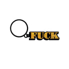 Wood Rocket Fuck Keychain with glittery gold lettering - perfect for making a bold statement