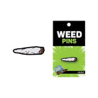 Wood Rocket Herb Joint Pin - White enamel pin shaped like a marijuana joint