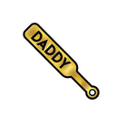 Golden Daddy Paddle Pin wood rocket sex toy with ’DADDY’ engraved on it