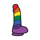 Rainbow-colored Wood Rocket Pride Dildo Pin, celebrating Gay Pride with vibrant design