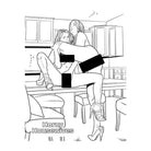 An intimate pose line drawing from Wood Rocket’s raunchiest coloring book