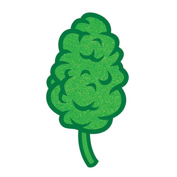 Wood Rocket Weed Nug Pin - Green - Enamel Pin