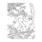 Cartoon Bigfoot Smokes Herb in Forest - Wood Rocket Coloring Book