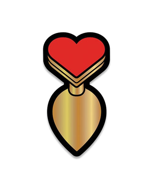 WoodRocket Enamel Pin Wood Rocket Sex Toy Heart Butt Plug Pin - Red/gold at the Haus of Shag