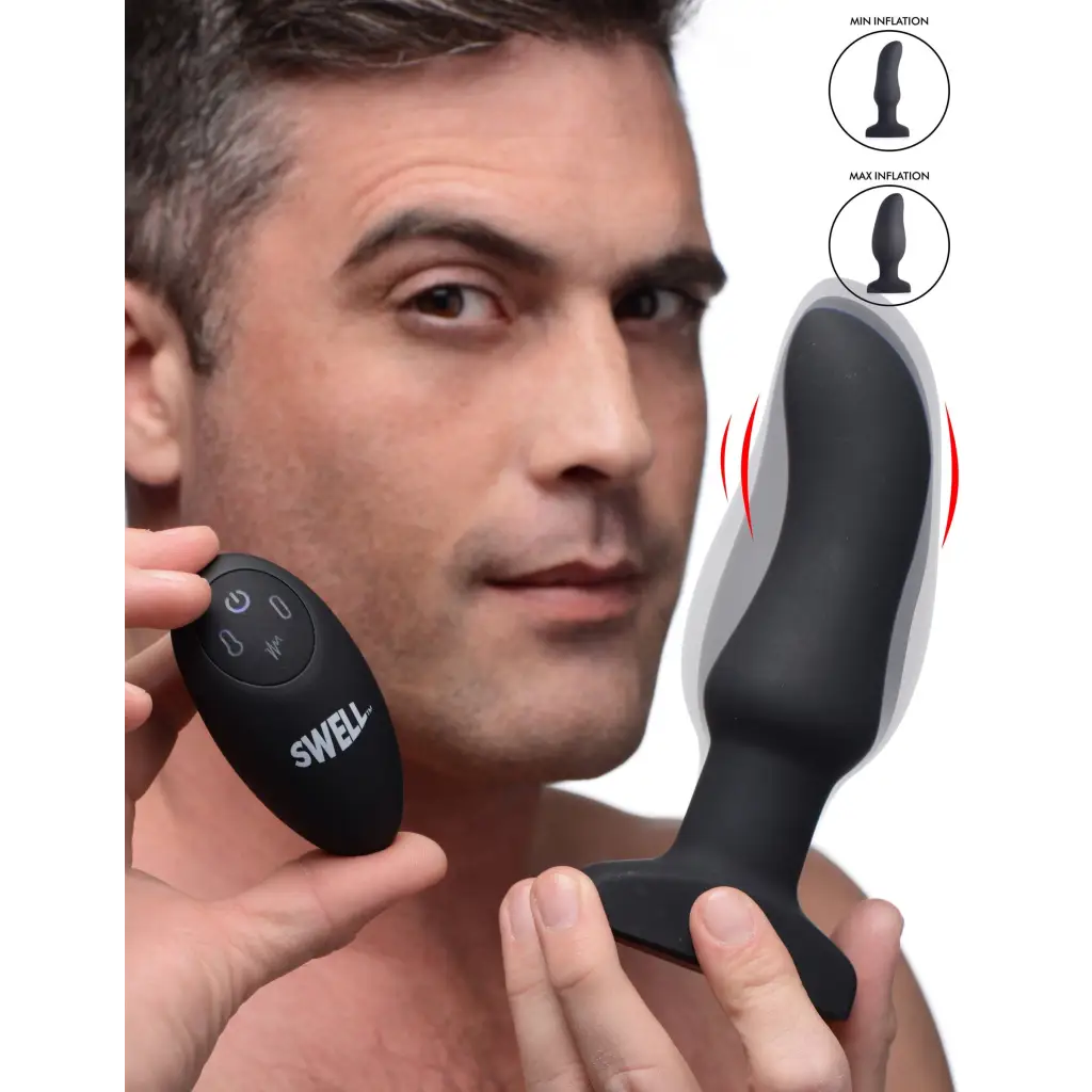 Swell Plug Worlds First Remote Control Inflatable 10x Vibrating Curved Silicone Anal Plug at the Haus of Shag