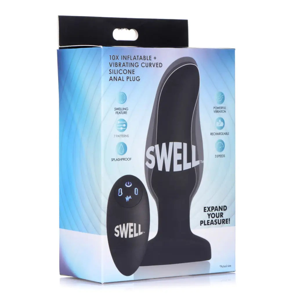 Swell Plug Worlds First Remote Control Inflatable 10x Vibrating Curved Silicone Anal Plug at the Haus of Shag