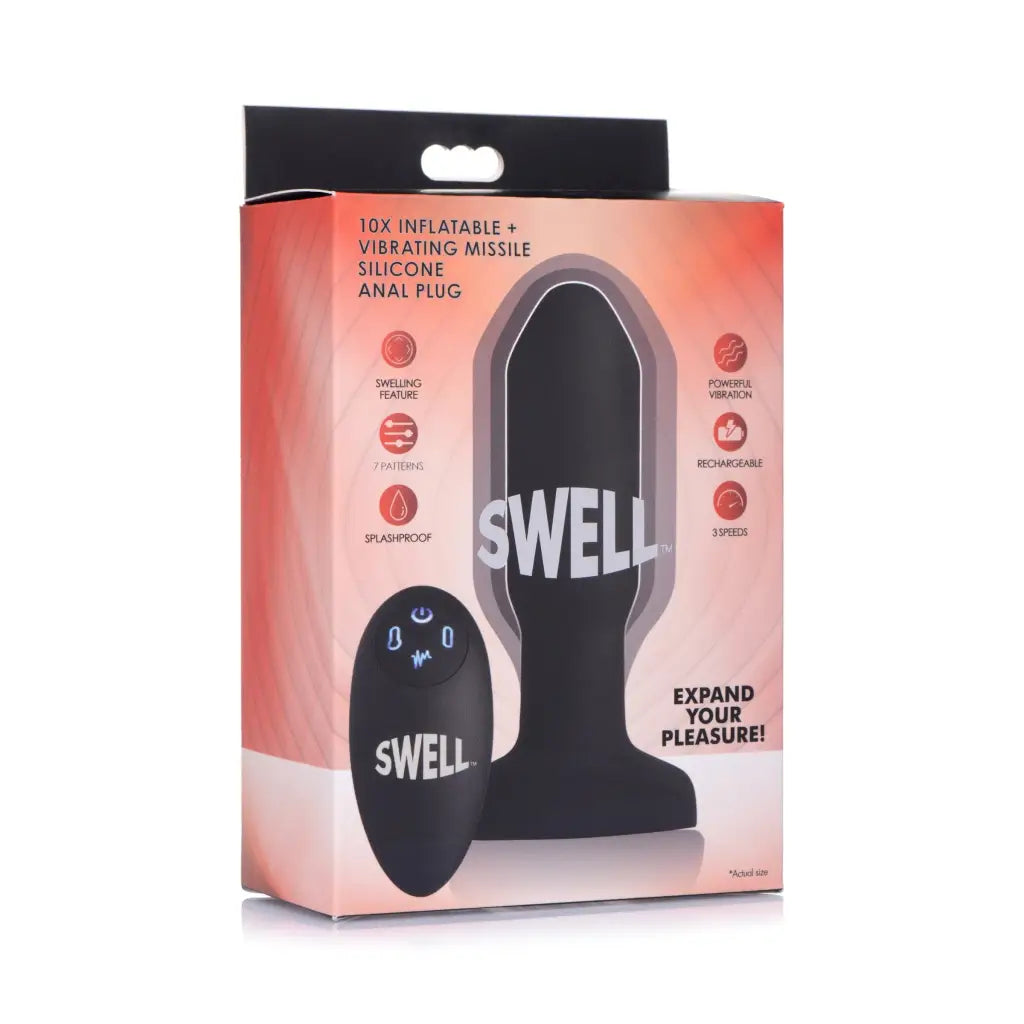 Swell Plug Worlds First Remote Control Inflatable 10x Vibrating Missile Silicone Anal Plug at the Haus of Shag