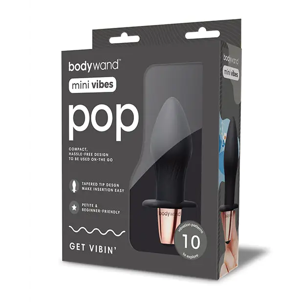 Xgen Bodywand Mini Vibes Pop - Black - Powered Butt Plug