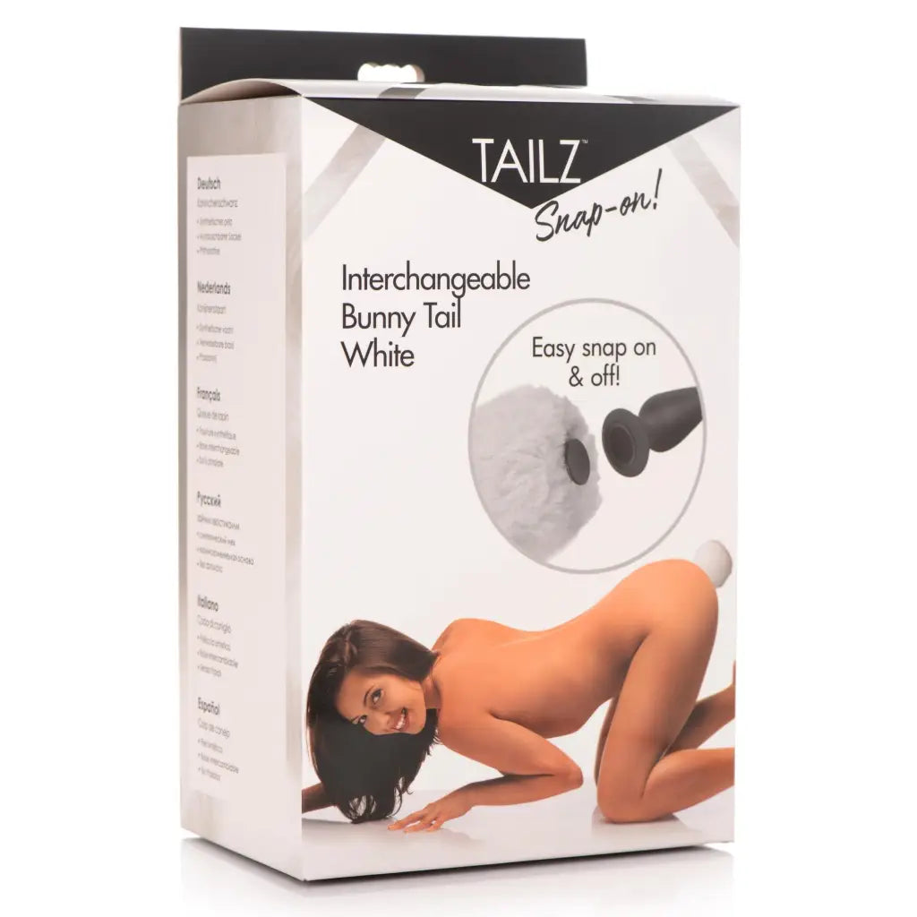 Product packaging for XR Interchangeable Bunny Tail adult novelty accessory