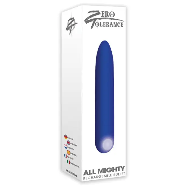 Zero Tolerance All Mighty Rechargeable Bullet Vibrator Blue - Bullet Vibrator