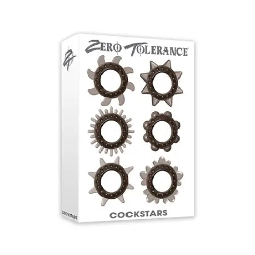 Zero Tolerance Cockstars 6-Piece Cockring Set Smoke - Cock Ring