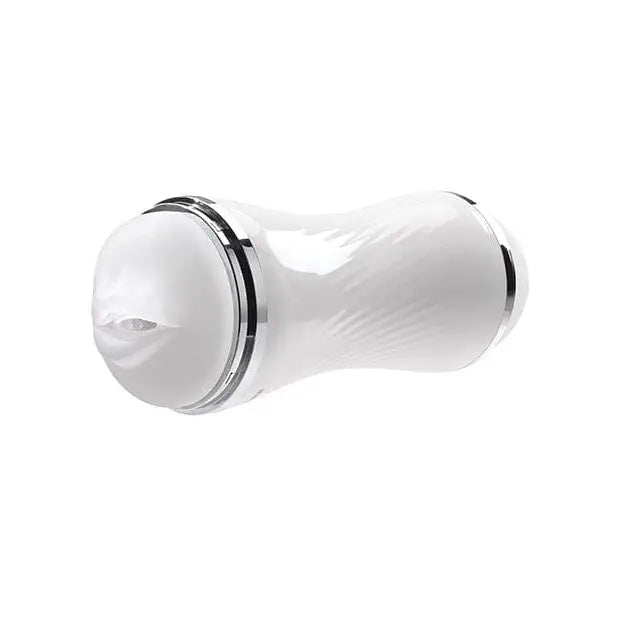 Zero Tolerance Double Dip Stroker: White cylindrical device with metallic ends