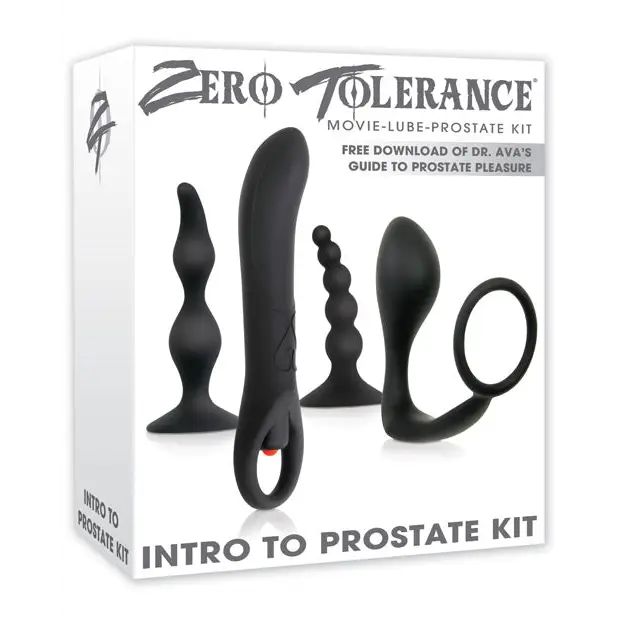 Zero Tolerance Intro To Prostate Kit 4-Piece Anal Play Set With DVD - Black - Anal Kit