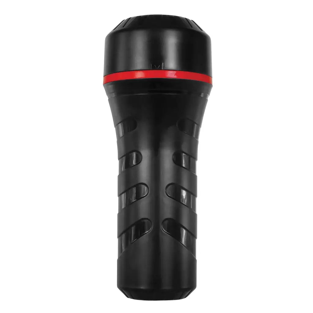 Black Zero Tolerance Pop flashlight with red ring and textured grip for versatile use