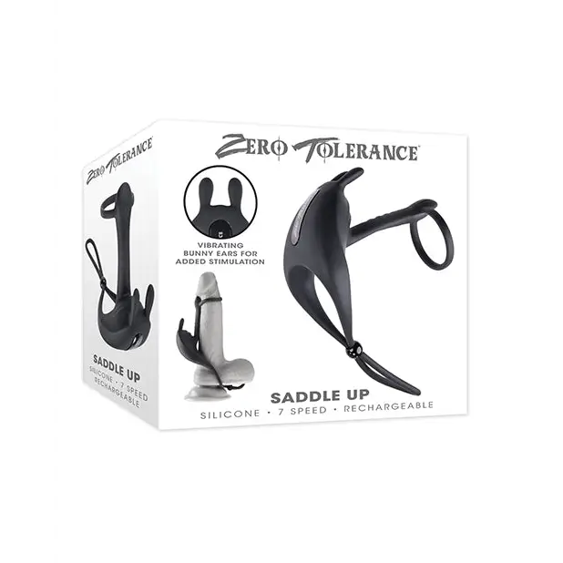 Zero Tolerance Saddle Up Cock & Ball Vibrator - Black - Penis Enhancement