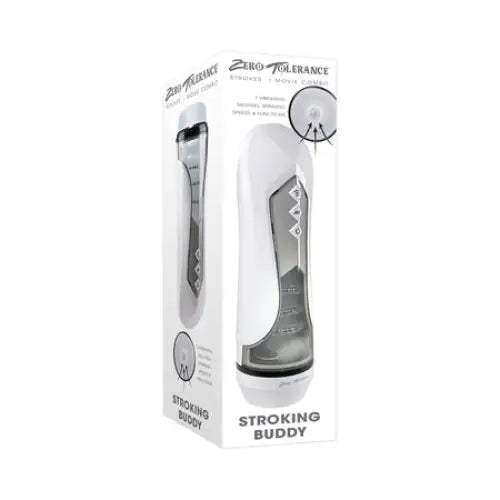 Zero Tolerance Stroking Buddy Rechargeable Vibrating Stroker White - Manual Stroker