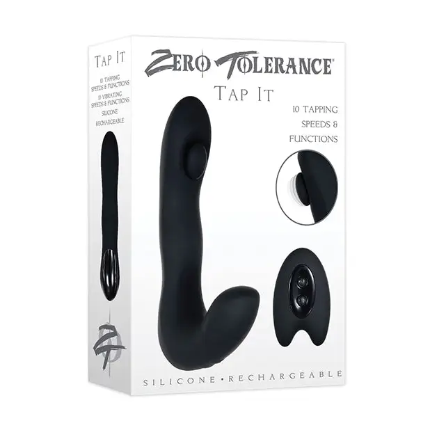 Zero Tolerance Tap It Rechargeable Remote-Controlled Tapping Vibrating Silicone Prostate Massager Black - Powered Butt