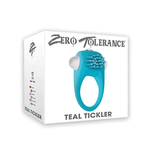 Zero Tolerance Teal Tickler Single-Speed Vibrating Silicone Cockring Teal - Cock Ring