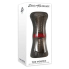 Zero Tolerance Vortex Stroker: Soft TPE hourglass sex toy with textured exterior and red band