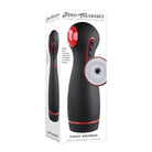 Zero Tolerance Tight Squeeze Rechargeable Vibrating Squeezing Talking Stroker TPE Black/Red - Manual Stroker