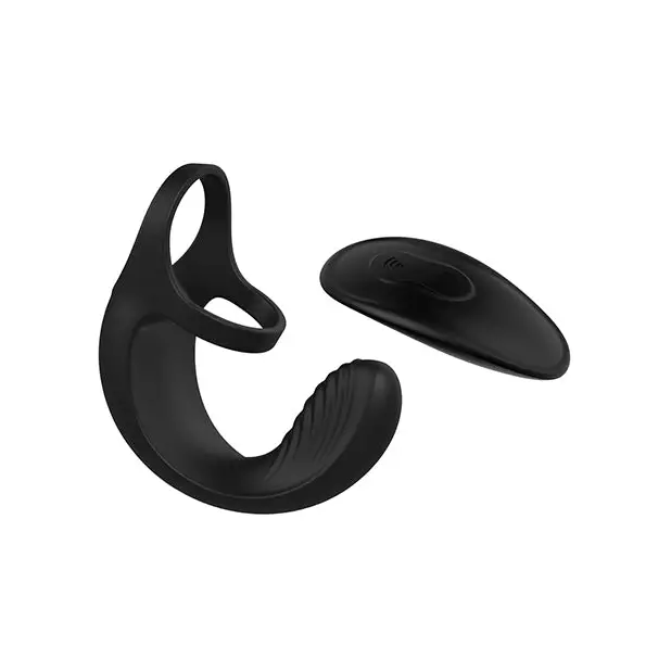 Zero Tolerance Vibrating Ball Cradle Rechargeable Remote-Controlled Silicone Cockring Black - Cock Ring