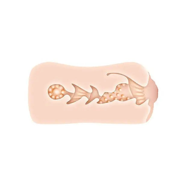 Peach-colored bar of soap with fish cutouts and shells, Zero Tolerance X-treme Entry Stroker