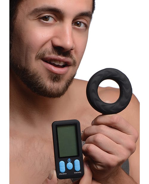 Zeus E-Stim Pro Silicone Cock Ring Vibe with Remote - The Haus of Shag