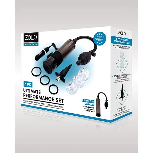 Xgen Penis Enhancement Zolo 6 Pc Ultimate Performance Set - Black at the Haus of Shag