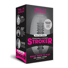 Zolo Mini Bubble Stroker: Gray textured toy in sleek black and pink product box